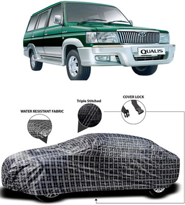 APNEK Car Cover For Toyota Qualis (With Mirror Pockets)(White, Black)