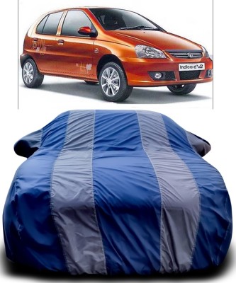 Gavya Car Cover For Tata Indica eV2 (With Mirror Pockets)(Blue, Grey)