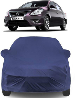 APNEK Car Cover For Nissan Sunny (With Mirror Pockets)(Blue)