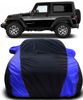 APNEK Car Cover For Mahindra Thar (With Mirror Pockets)(Black, Blue)