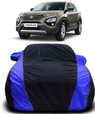 Gavya Car Cover For Tata Harrier (With Mirror Pockets)(Black, Blue)