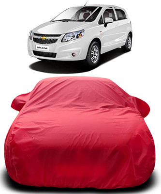 Gavya Car Cover For Chevrolet UVA (With Mirror Pockets)(Red)