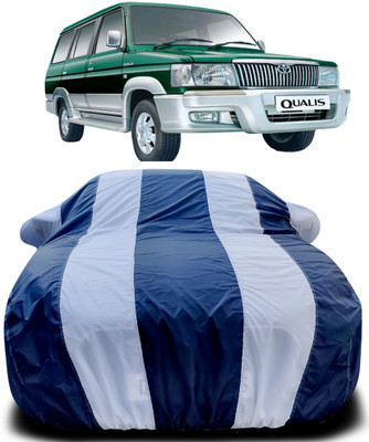APNEK Car Cover For Toyota Qualis (With Mirror Pockets)(Blue, White)