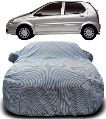 MoTRoX Car Cover For Tata Indica V2 (With Mirror Pockets)(Black, White)