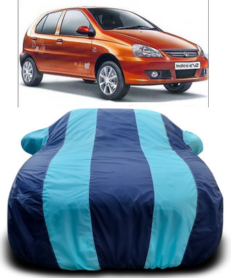 APNEK Car Cover For Tata Indica eV2 (With Mirror Pockets)(Blue, Blue)