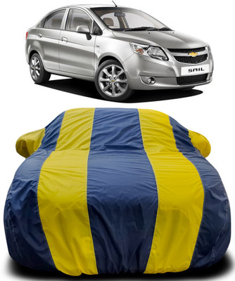 Gavya Car Cover For Chevrolet Sail (With Mirror Pockets)(Blue, Yellow)