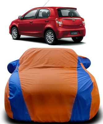 APNEK Car Cover For Toyota Etios Liva (With Mirror Pockets)(Orange, Blue)