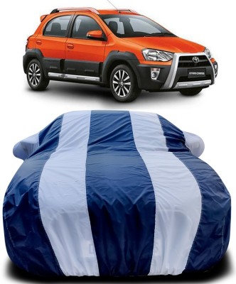 NUMBOR ONE Car Cover For Toyota Etios Cross (With Mirror Pockets)(Blue, White)