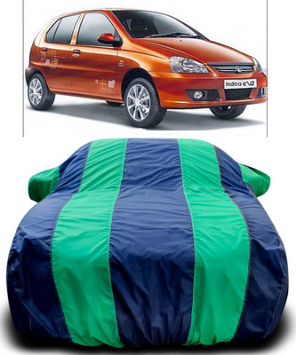 MoTRoX Car Cover For Tata Indica eV2 (With Mirror Pockets)(Blue, Green)