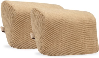 godryft Beige Memory Foam Car Pillow Cushion for Universal For Car(Rectangular, Pack of 2)