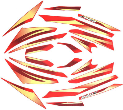 BR BULL Sticker & Decal for Bike(Gold, Red)