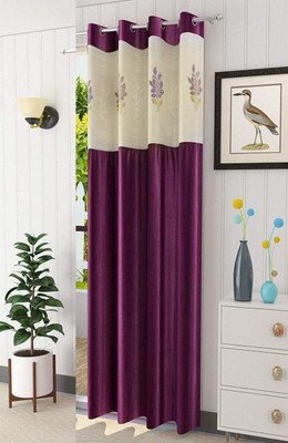 Galaxy Home Decor 153 cm (5 ft) Window Polyester Curtain Single Curtain(Wine, Floral)
