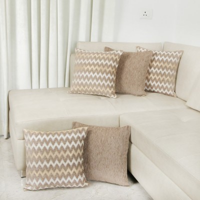AZZARRO Abstract Cushions Cover(Pack of 5, 40 cm*40 cm, Beige)