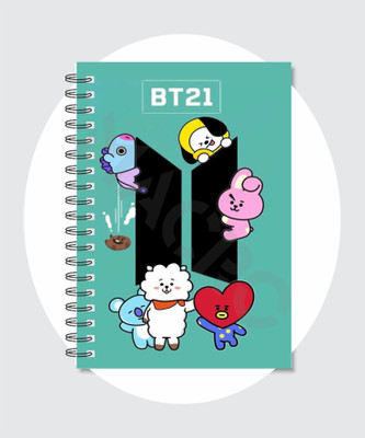 craft maniacs BT21 A5 Diary RULED 160 Pages(Multicolor)