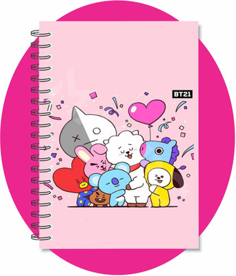 craft maniacs BTS A5 Diary RULED 160 Pages(Multicolor)