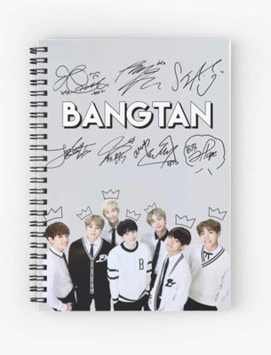 craft maniacs BTS A5 Diary RULED 160 Pages(Grey, White)