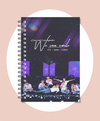 craft maniacs BTS A5 Diary RULED 160 Pages(Purple, Blue)