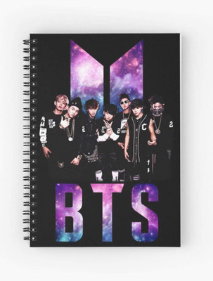 craft maniacs BTS A5 Diary RULED 160 Pages(Black, Purple)