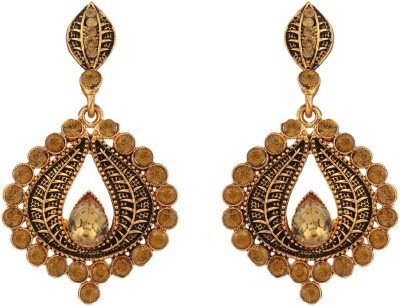 JEWELS GURU EAR-M-40537-LCT-JGP Zircon Alloy Chandbali Earring