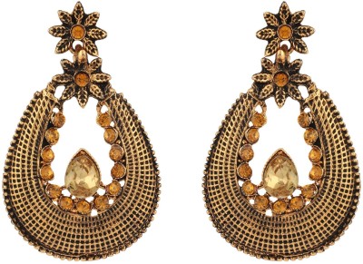 JEWELS GURU EAR-M-40452-JGP Zircon Alloy Chandbali Earring