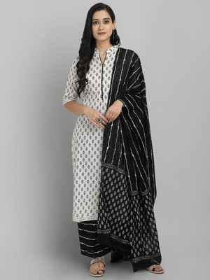 Jaipuri Bunaai Women Kurta Palazzo Set