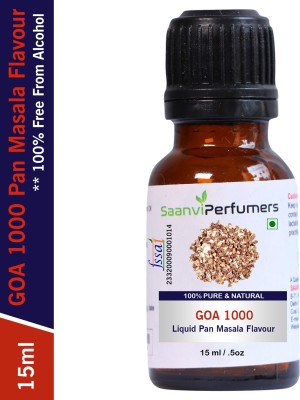 Saanvi perfumers Goa 1000 Pan Masala Flavour For Used in Gutkha, Pan Masala, and Other Desserts (No Chemical | No Preservatives) Pan Masala Liquid Food Essence(15 ml)