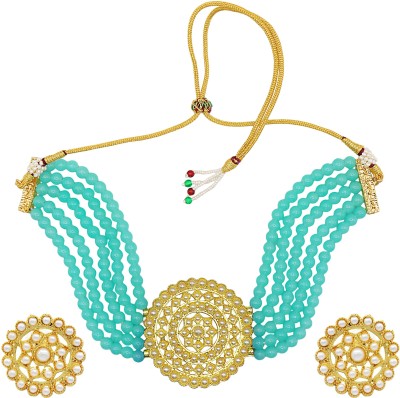 Ashmita Creation Zinc Gold-plated Turquoise, Green Jewellery Set(Pack of 1)