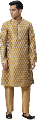 Manthan Men Self Design Straight Kurta(Yellow)