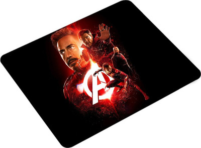 ADITI Designs Avenger A Symbol theme on black Mousepad(Black&Red)