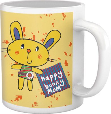 58% OFF on TIED RIBBONS Happy Bunny Mom Coffee Ceramic Coffee Mug(350 ml)