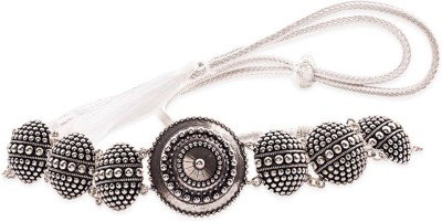 Voylla Oxidized Round Choker Necklace Silver Plated Brass Choker