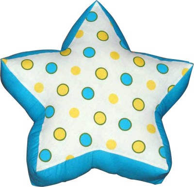 Oscar Home Polyester Fibre Polka Cushion Pack of 1(Sky Blue)