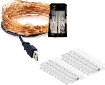 MANSAA 30 LEDs 3 m Yellow Steady String Rice Lights(Pack of 1)