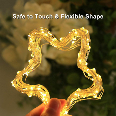 MANSAA 30 LEDs 3 m Yellow, Silver Steady String Rice Lights(Pack of 1)