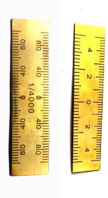 M I Enterprises POCKET SCALE WITH 1/4000 & 20 - 25 SCALING BRASS PATWARI SCALE Ruler(Set of 1, Yellow)
