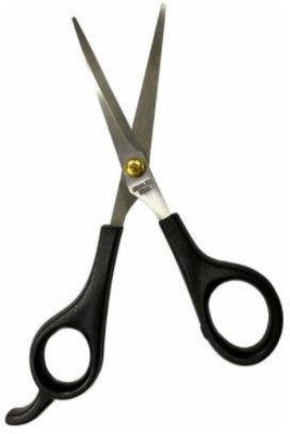 SBTs 5.5 Inch Moustache/Beard/Eyebrow/Nose Hair Trimming Scissor for Men and Women Professional Stainless Steel Salon Barber Scissor For Multipurpose Use Scissors(Set of 1, Black, STEEL)