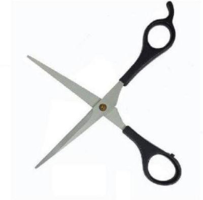 SBTs Stainless Steel Small Eyebrow Nose Hair Scissors Cut Manicure Facial Trimming Tweezer Makeup Scissors Tool by steel Scissors (Set of 1) Scissors(Set of 1, Black, Silver)