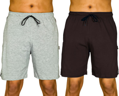 0-DEGREE Solid Men Multicolor Basic Shorts