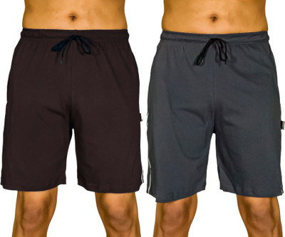 0-DEGREE Solid Men Multicolor Basic Shorts