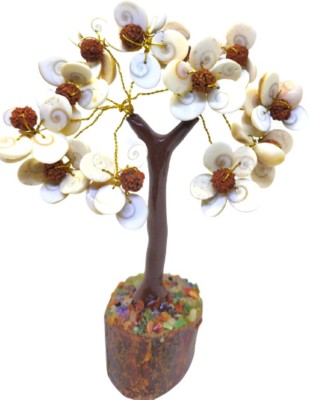 Epoojacart Gomati Chakra Tree - Vaastu Plant Sculpture Tree (108 beads) Decorative Showpiece  -  6 cm(Wood, White)