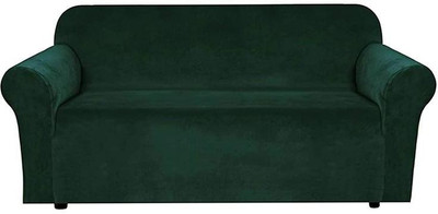 HOUSE OF QUIRK Polyester Plain 3 Seater Sofa Cover(Green Pack of 1)
