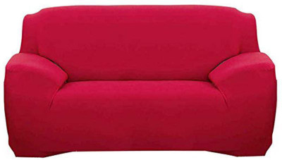 HOUSE OF QUIRK Polyester Plain 3 Seater Sofa Cover(Red Pack of 1)