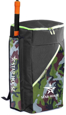 Star House Cricket Kit Bag Unique Design With Shining Heavy Padded (BLACK GREEN)(Black, Kit Bag)