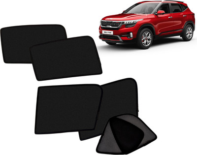 Auto Kite Side Window Sun Shade For Kia Seltos(Black)