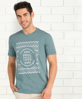 provogue-printed-men-round-neck-green-t-shirt