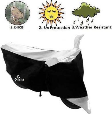 Onisha Two Wheeler Cover for Royal Enfield(Bullet 500, White, Black)