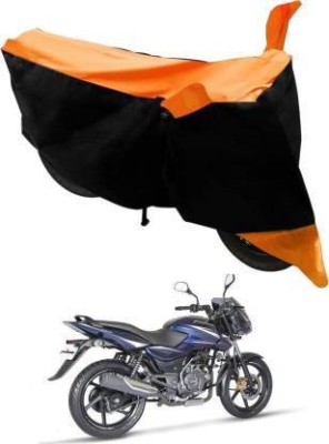 Bull Rider Waterproof Two Wheeler Cover for Bajaj(Pulsar 150 DTS-i, Black, Orange)