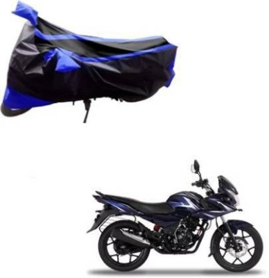 Bull Rider Waterproof Two Wheeler Cover for Bajaj(Discover 150 s, Black, Blue)