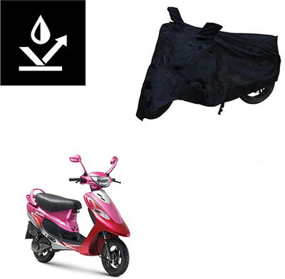 saanvi Two Wheeler Cover for TVS(Scooty Pep+, Black)