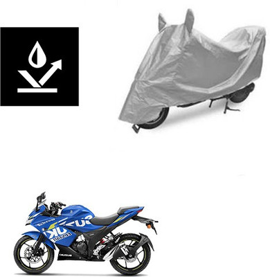 saanvi Two Wheeler Cover for Suzuki(Gixxer SF, Silver)